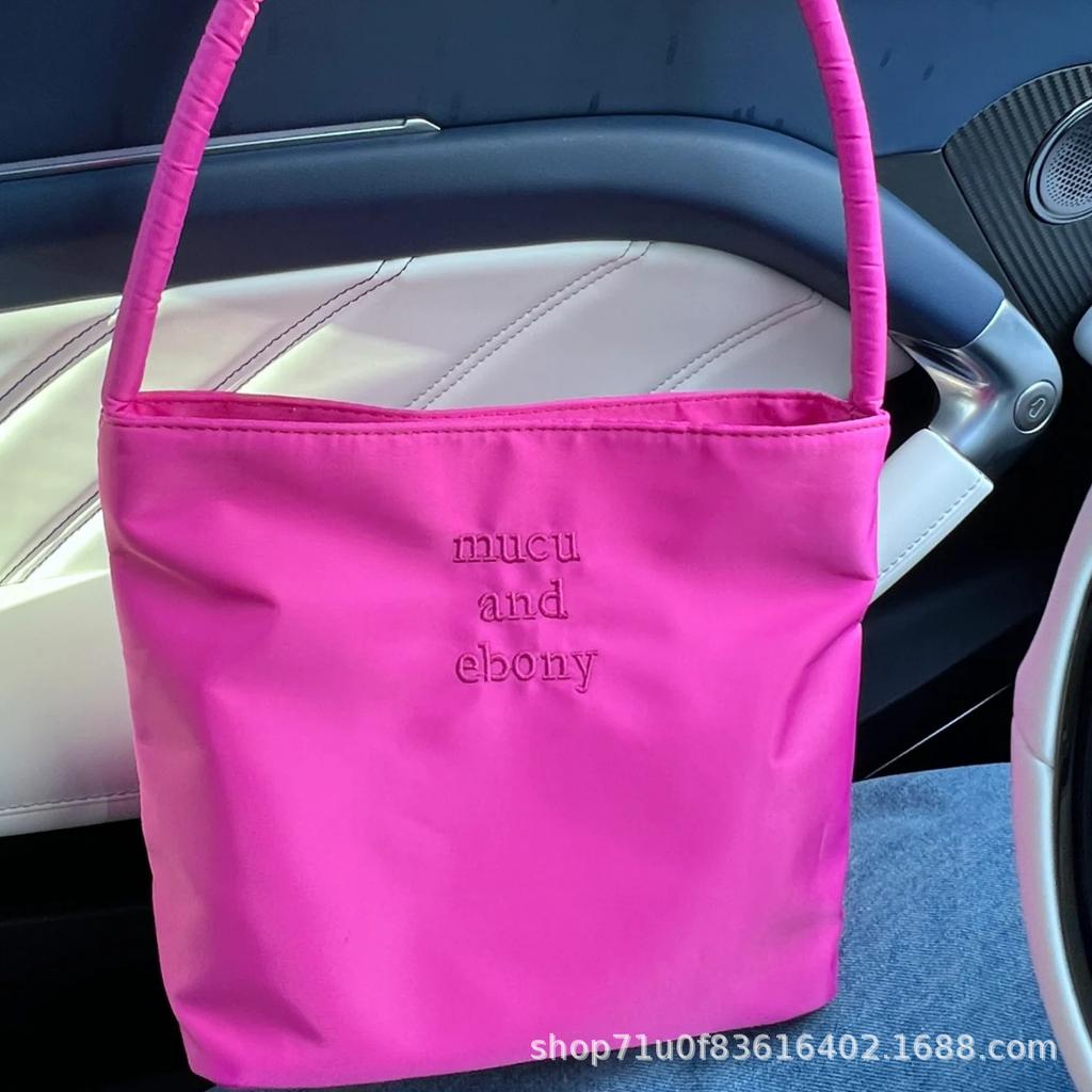Niche Design Women'S Bag Fashion Commuter Embroidered Handbag Shoulder Nylon Bag