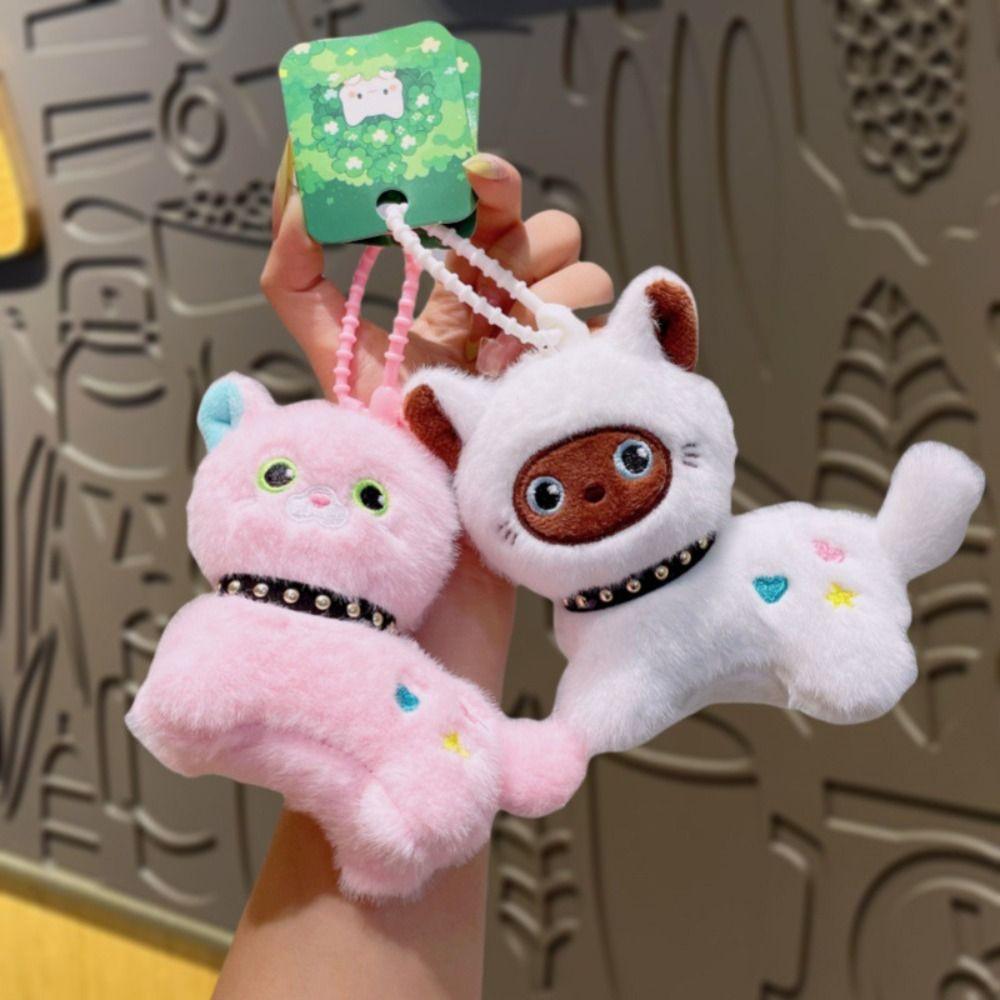 Soft Plush Cat Keychain Fluffy Stuffed Plush Cat Key Chain Simulation Kitten Pendant Bag Hanging