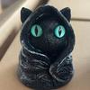 Gothic Black Cat Statue with Cloak Mysterious Dark Art Figurine Vintage Home Decor Unique Sculpture for Desktop Bookshelf