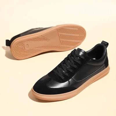 Fashion Luxury Brand Men's Casual Shoes Black Sneakers Genuine Leather Comforthable Mens Casual Shoes Tenis Masculino Outdoor Footwear