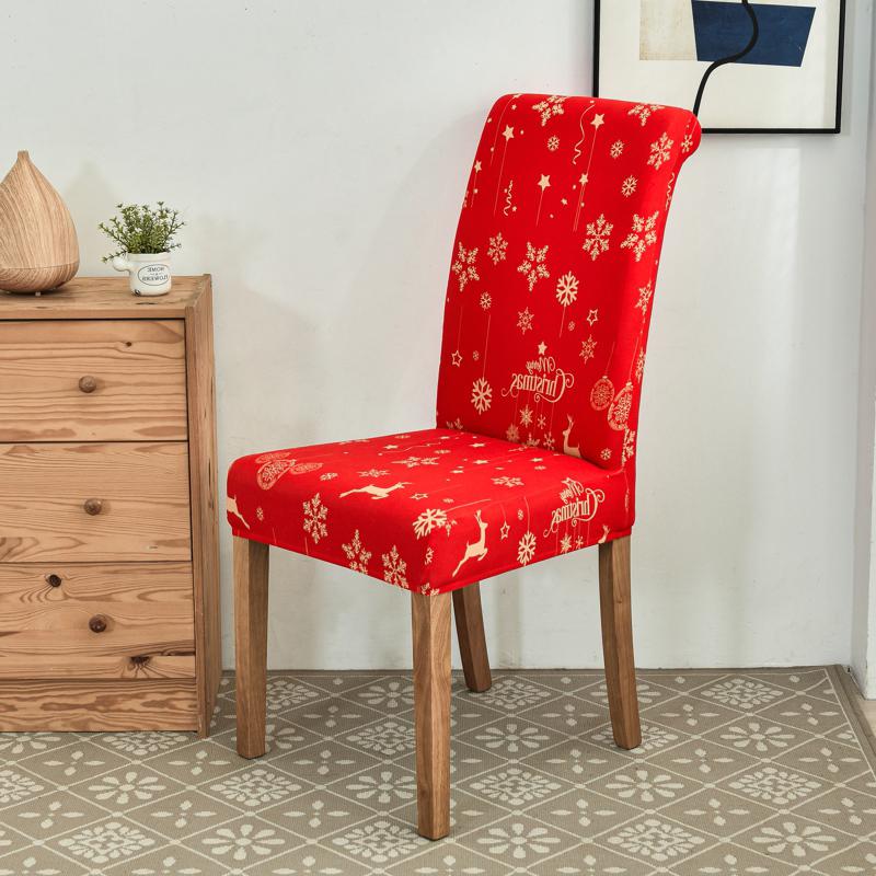 Christmas Decoration Stretch Covers Chair Cover For Dining Room Office Banquet Chair Protector Elastic Material Armchair Cover