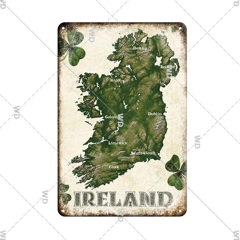 Landscape Ireland City Tin Sign Dublin Metal Signs Vintage Retro Metal Plate Decorative Plaque for Home Club Wall Decor Gift