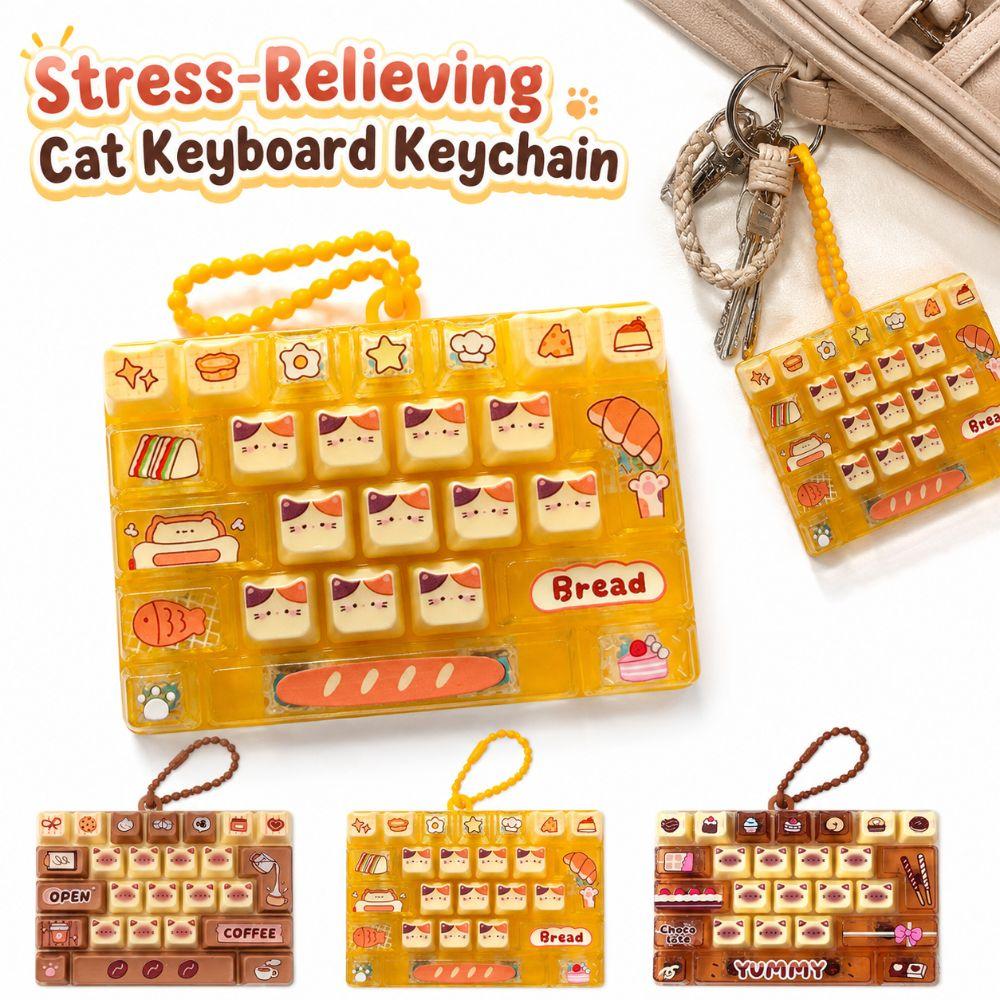 Cartoon Keyboard Squeeze Toy 26 Keys Bookbag Pendant  For Adults,Teenagers,Kid