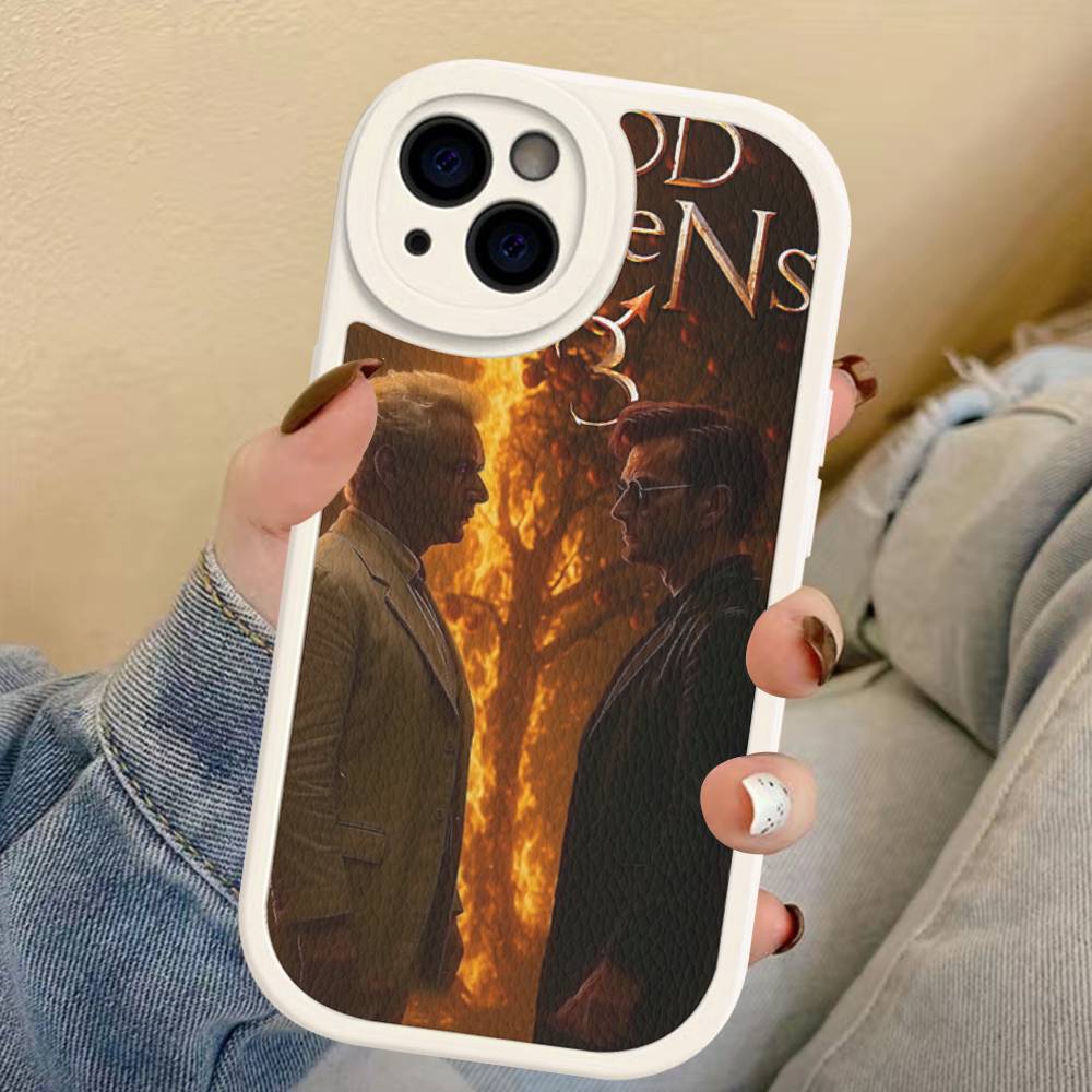 Tv Show G-Good Omens Phone Cover For IPhone 11 12 13 14 15 16 Pro Max Mini Plus Soft Leather Case