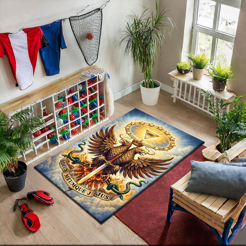 2026 New Style Modern Freemasonry Carpet Rug for Living Room Bedroom Home Sofa Decoration,Kids Play Non-slip Floor Mat