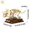 HUIQIBAO Dinosaurierskelett Fossil Modell Bausteine Triceratops Velociraptor Dino Jurassic Serie Steine für Kinder Spielzeug
