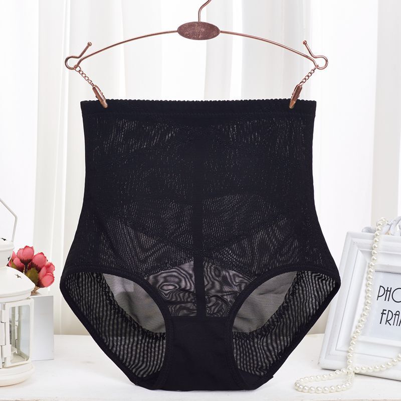 Women's Postpartum Mid-Waisted Mesh Thin Tummy Control Underwear Butt Lifting Waist-Slimming Abdominal Support Body Shaping Shapewear Pants