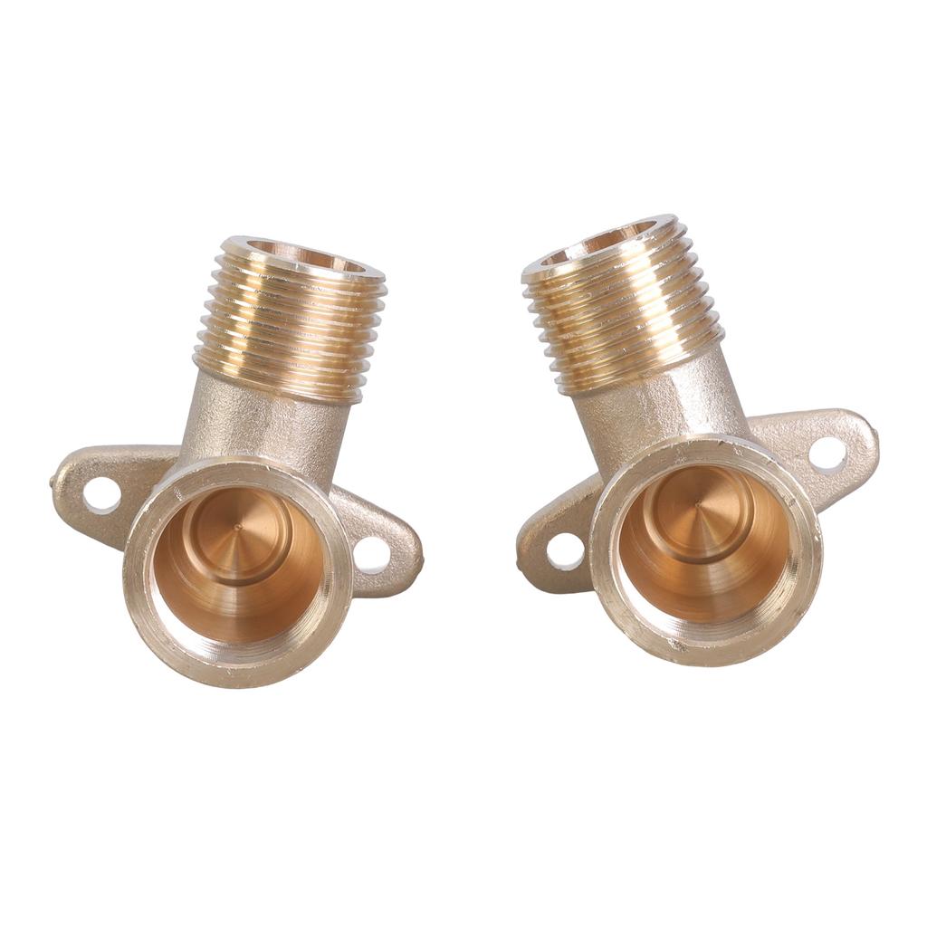 Pack of 2 Brass DN15 Wall Distributor 90 Degree Thread Fitting With 1/2 Inch Female and Male Thread for Plumbing