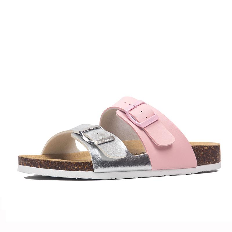 

Fashion 35-45 Plus Size mixed color cork slippers women summer beach shoes woman sandalias wedges double buckle strap slides femme 2025 12.5 срібні рожевого кольору