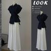 Women's Summer 2026 Trendy Waist-Cinched Tie-Up Shirt and Slimming Casual Pants Set