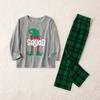 European/American Christmas Family Matching Pajamas Set - Holiday Plaid & Letter Print Long Sleeve Homewear