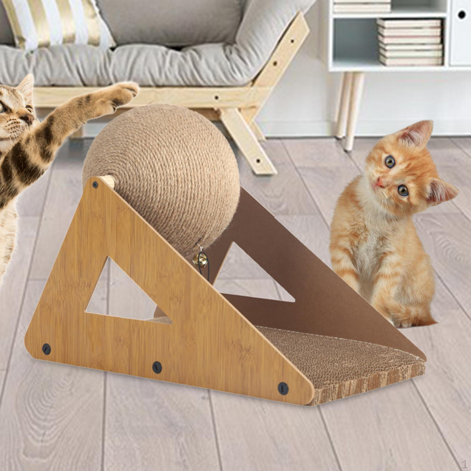 

Cat Scratcher Wear Resistant, Kitten Scratching Pad Pet Toy with Balls for Indoor Cats