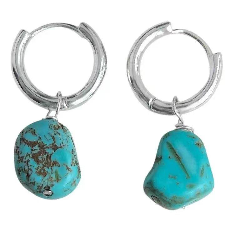 2026 Designer Tibetan-Style Turquoise Earrings: High-End Ethnic Retro for Women
