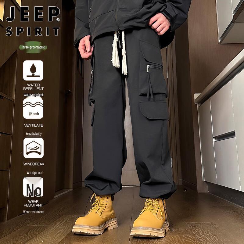 JEEP SPIRIT Men's Autumn Winter Cargo Jogger Pants
