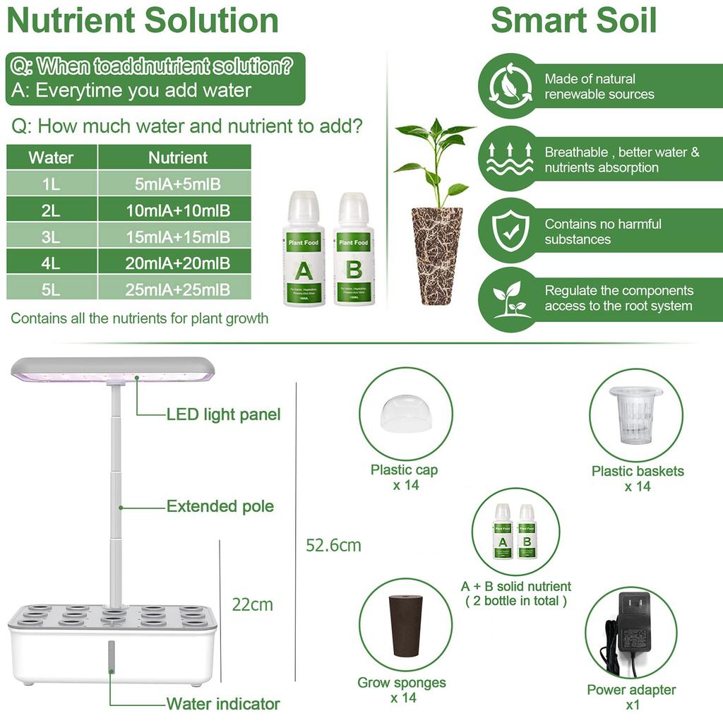 Tuya Wifi Hydoponics Growing System With LED Grow Light Auto Pump Smart Indoor Gardening System Herb Garden Kit Planter For Home