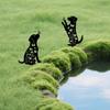 2-Pack Metal Dog Garden Stakes, Puppy Shape Outdoor Yard Art, Weather-Resistant Lawn Decor for Pet Lovers, Unique Gift for Dog Owners