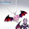 Spel Genshin Impact Durin Cosplay Ketting Drakenvleugels Liefde Hanger Unisex Sleutelbeenketting Koppel Prop