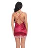 European & American Spaghetti Strap Backless Lace Trim Nightdress Lingerie Set