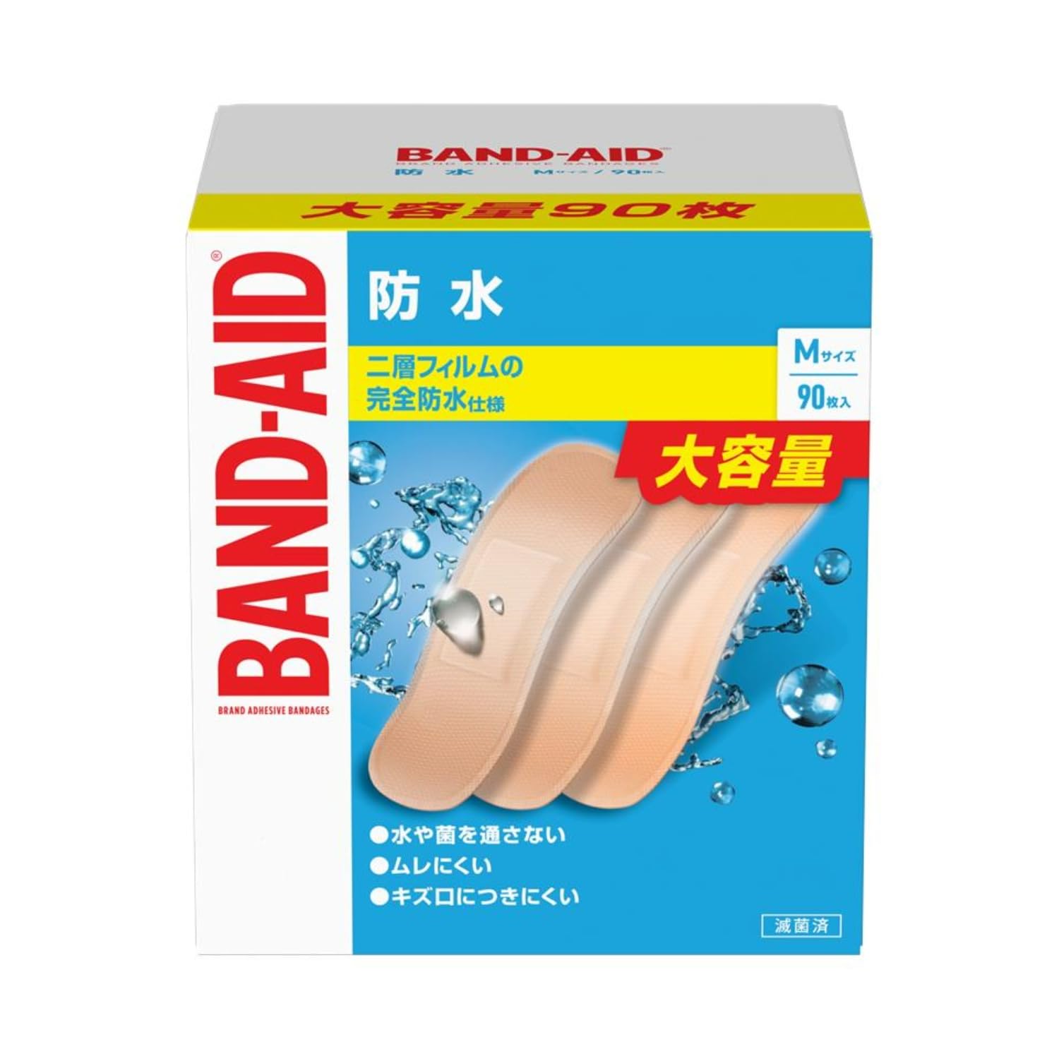 Waterproof First Aid 90 Count BAND-AID Bandages, Medium,