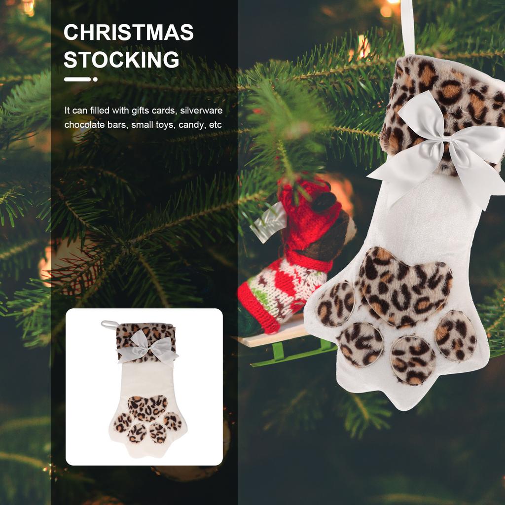 Weihnachtsstrumpf Geschenkbeutel Niedlicher Katzenpfotenstrumpf Dekorative Weihnachten Hängedekoration Weihnachtsbaumschmuck Feiertags-Heimdeko
