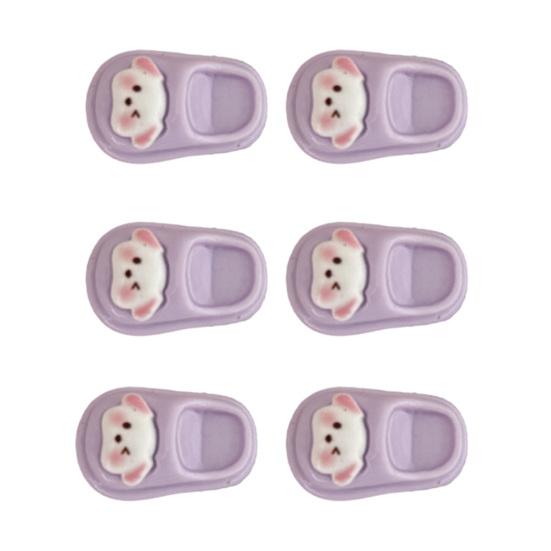 6Pcs Girl Hairpin Cartoon Slippers Design Small Hair Clips Girls Students Secure Hold No Slip Hair фиолетовый