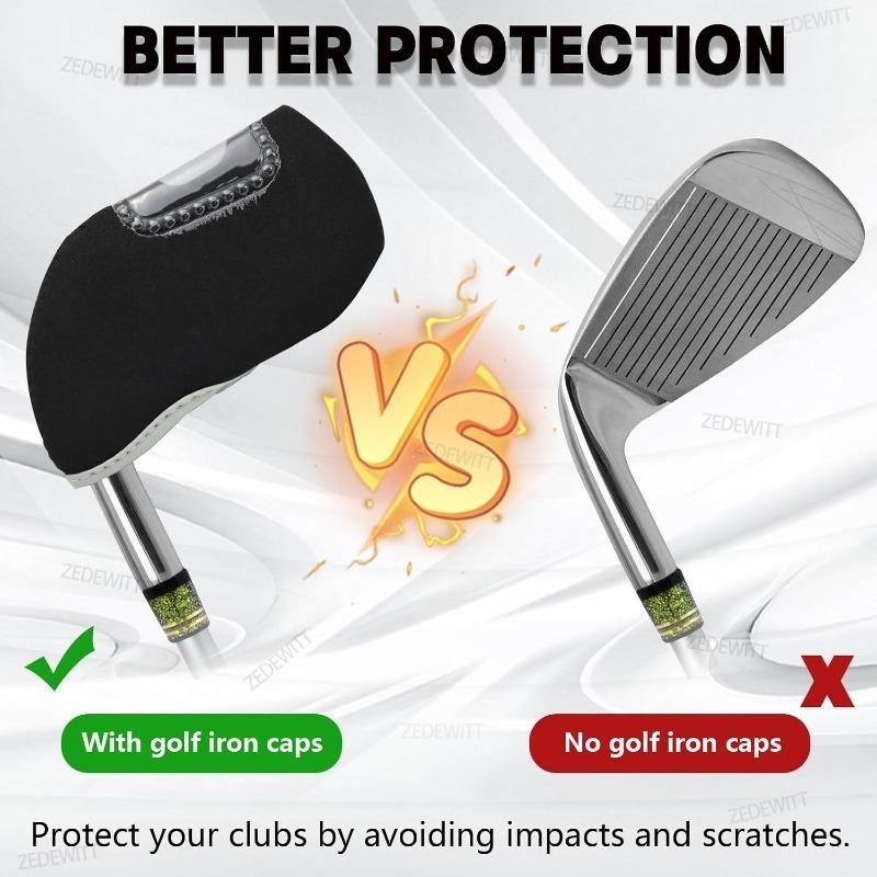 Premium Soft Durable 10Pcs Set Golf Iron Headcovers Visible Window Sleeve Protector Fit All Brand Outdoor Golf Training Gear