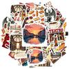 35pcs-100pcs Vintage Architecture Stickers Realistic Food Stationery Stickers Food Stickers For Guitar Phone