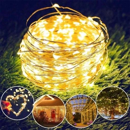 Girlanda Lampki Solarne Drucik 300 Led - 30 M Ogród