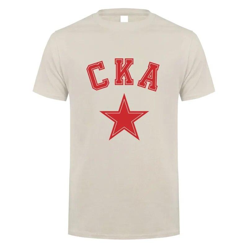 CKA Russian Hockey Team T Shirt Unisex Summer Short Sleeve Cotton KHL Saint Petersburg SKA T-shirts Tops Unisex Streetwear