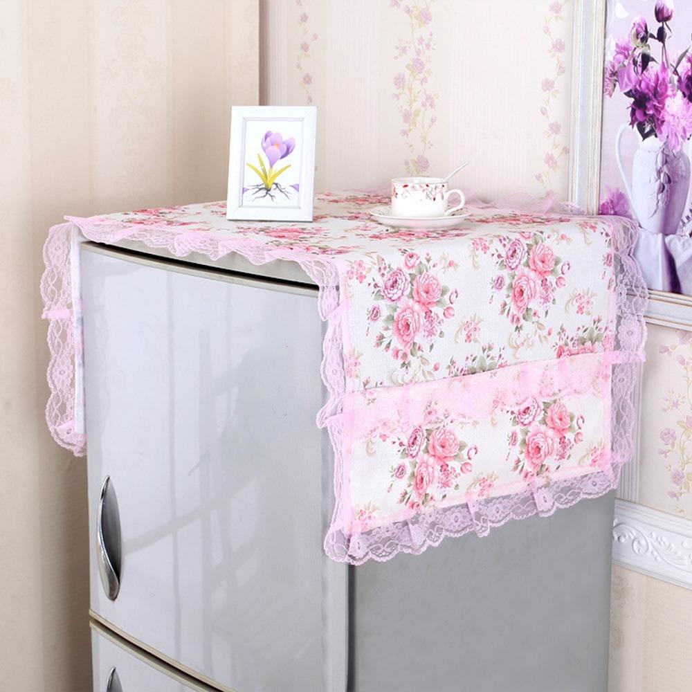 Dustproof Washing Machine Cover Floral Pattern Microwave Oven Cover Appliance Cover Home Decor