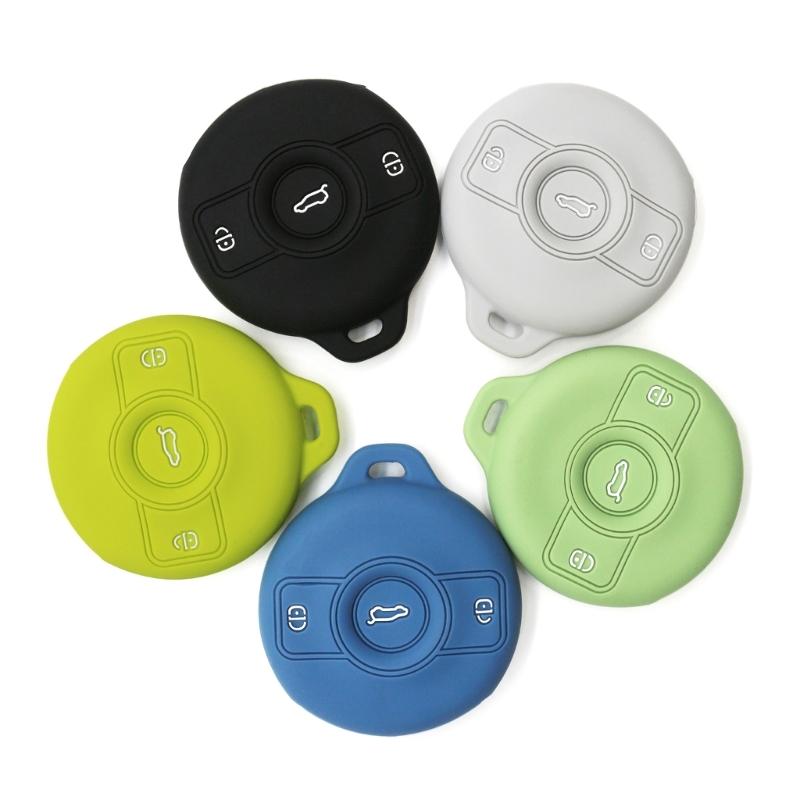Car Key Cover Silicone Protector Anti Drop Design Ergonomic Shape Quick Installation Multiple Color Option Weatherproof