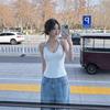 Sweet and cool Spice Girl design sense v-neck beaded neck sling vest women's summer new slim and thin chic top