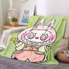 1Pc Cute Labubu Blanket Soft Comfortable Polyester Blanket Allseason Bedroom Office Outdoor Use Christmas Gift Choice Print Home Blanket Soft And Comf
