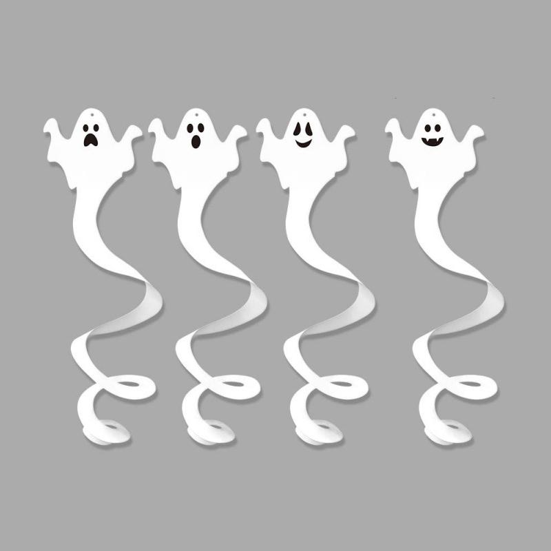 8 STK Halloween Hengende Ornament Spøkelsesform Tak Hengende Banner Anheng Skremmende dekor DIY Halloween festdekorasjoner