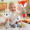 Non-Toxic Baby Soothing Fox Rattle - Safe Sensory With Crinkle Sound Gift For Christmas Halloween Birthdays