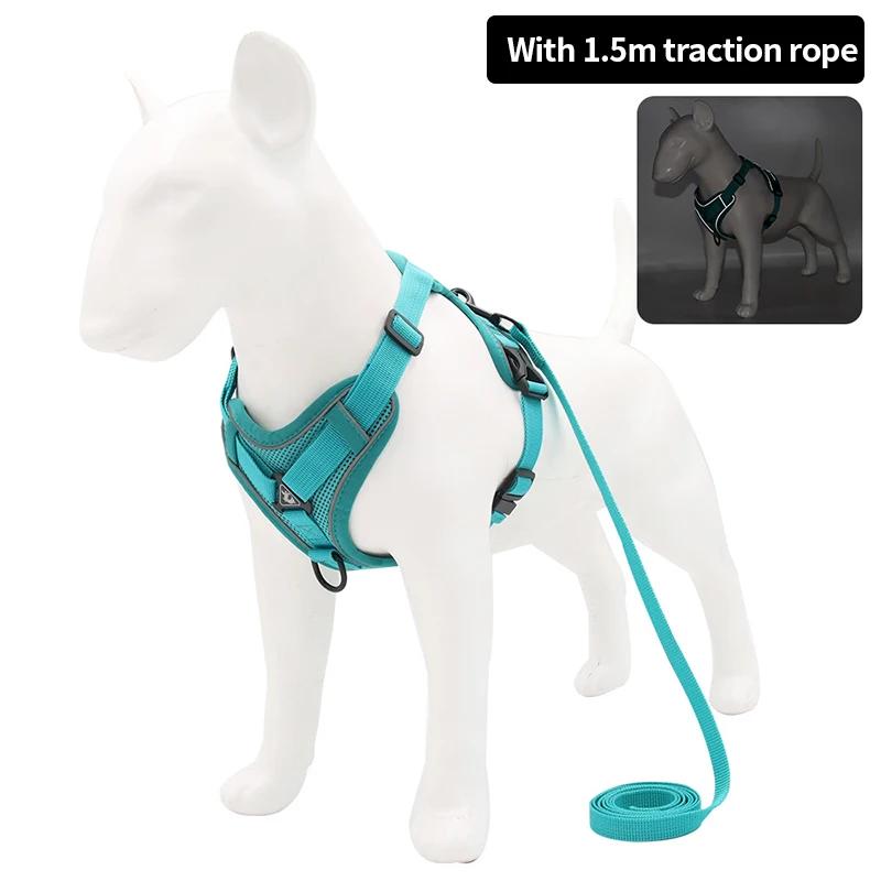 Dog Harness Leash Set For Small Medium Dogs Cat Hiking Adjustable Puppy Leash Reflective Harness Vest Chihuahua Pug Pet Supplies