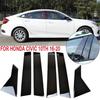 For Honda Civic 10Th 2016-20 Glossy Black Door Window Pillar Posts Cover Trim EA