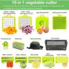 16in1 Manual Vegetable Chopper Multifunctional Slicer Shredder Grater Cutter Hand Operated Green/Gray Kitchen Gadget