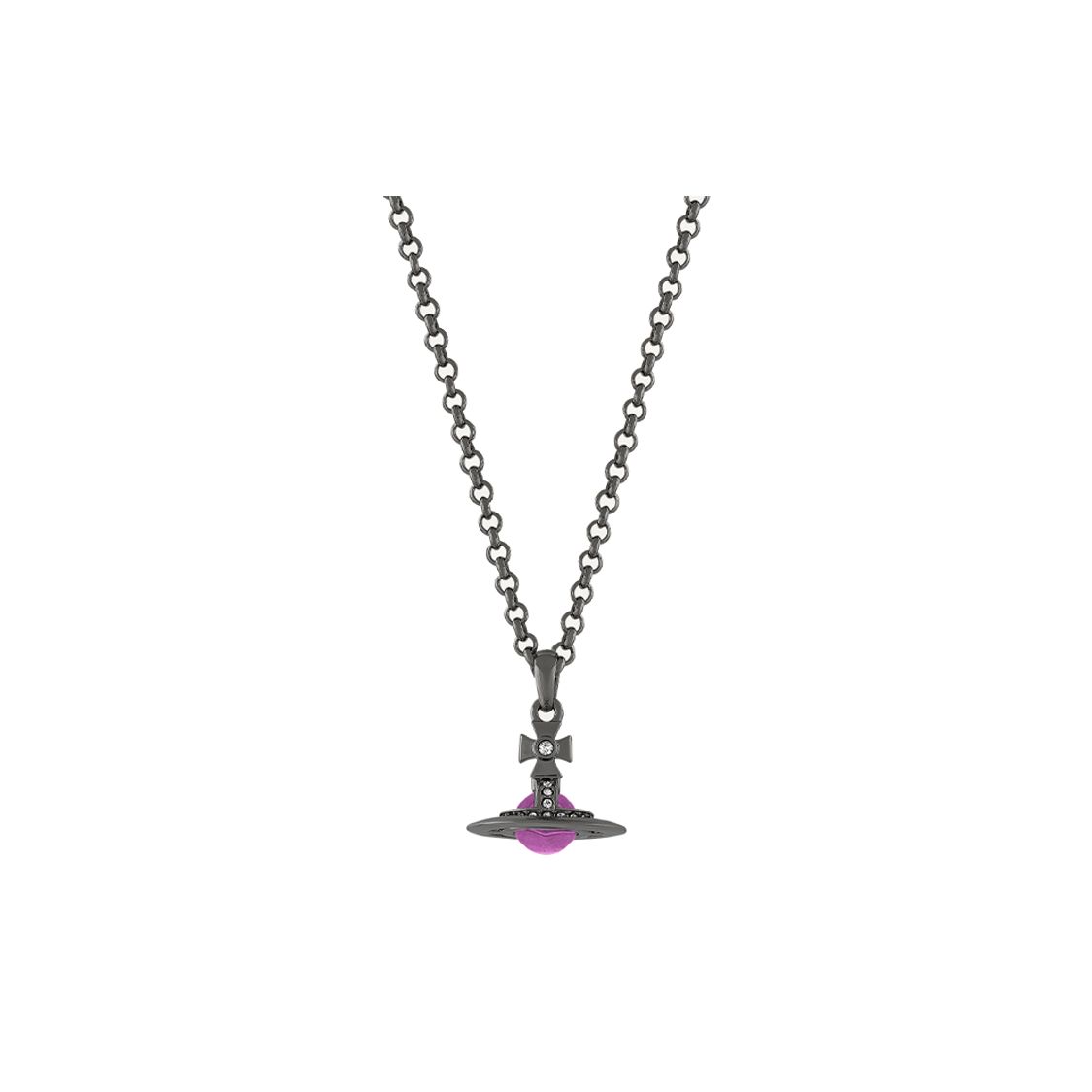 

Vivienne Westwood New Petite Orb Necklace Men necklace Gunmetal 630203A102S286S286 Box
