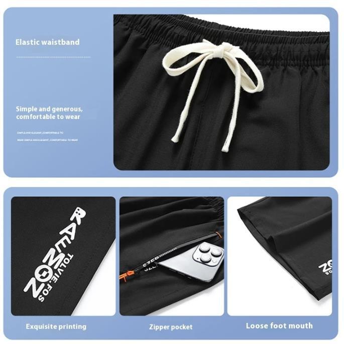 S-8XL Large Men's Shorts Quick Drying Breathable Five Quarter Beach Pants Mid Length Pants Straight Leg Casual Running Sports Pants