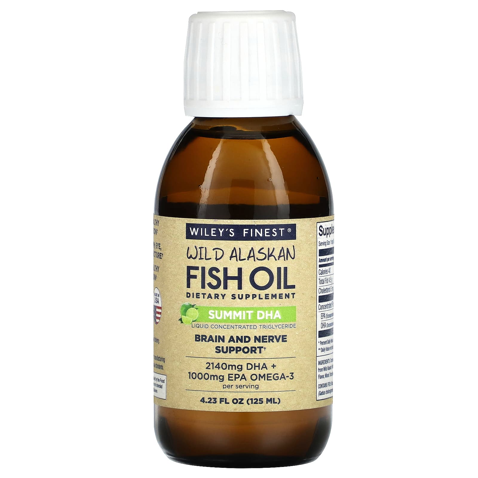 

Wiley S Finest, Wild Alaskan Fish Oil, Summit Dha, 125 Ml (4.23 Fl Oz)