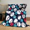 Colorful Baseball Pattern Design Patterned Blanket, Flannel, Suitable for All Seasons, Home Decor, Warm and Cozy