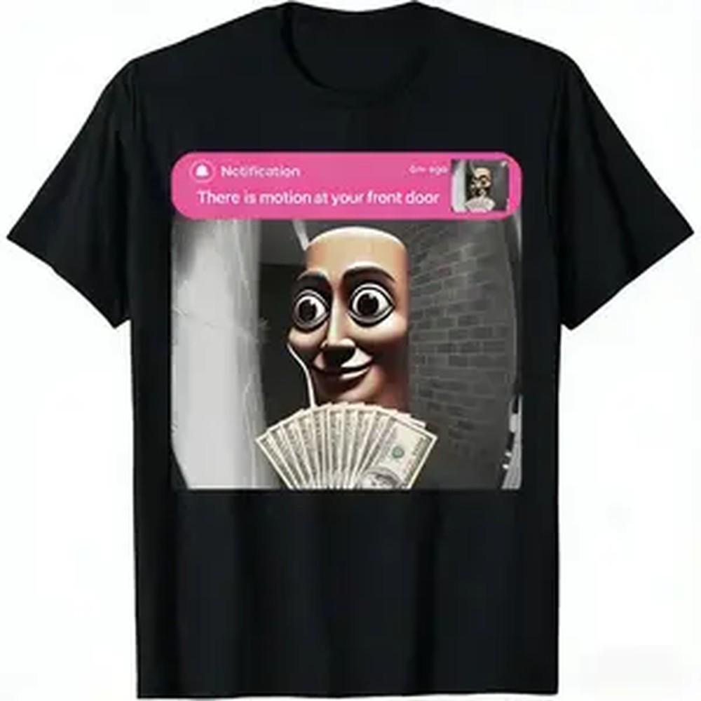 Unisexs Funny Doorbell Meme Graphic Tshirt Casual Baggy Cotton Crew Neck Tee With Short Sleeves For Sports And Daily Wear