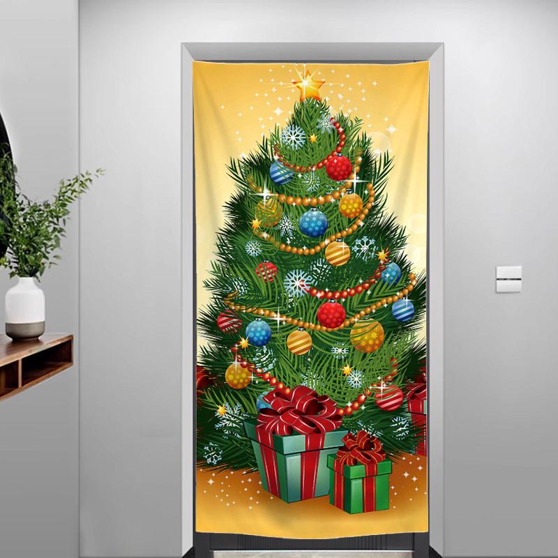 1PC Background Cloth Atmosphere Polyester Party Supplies Christmas Door Hanging Christmas Decorations Blanket