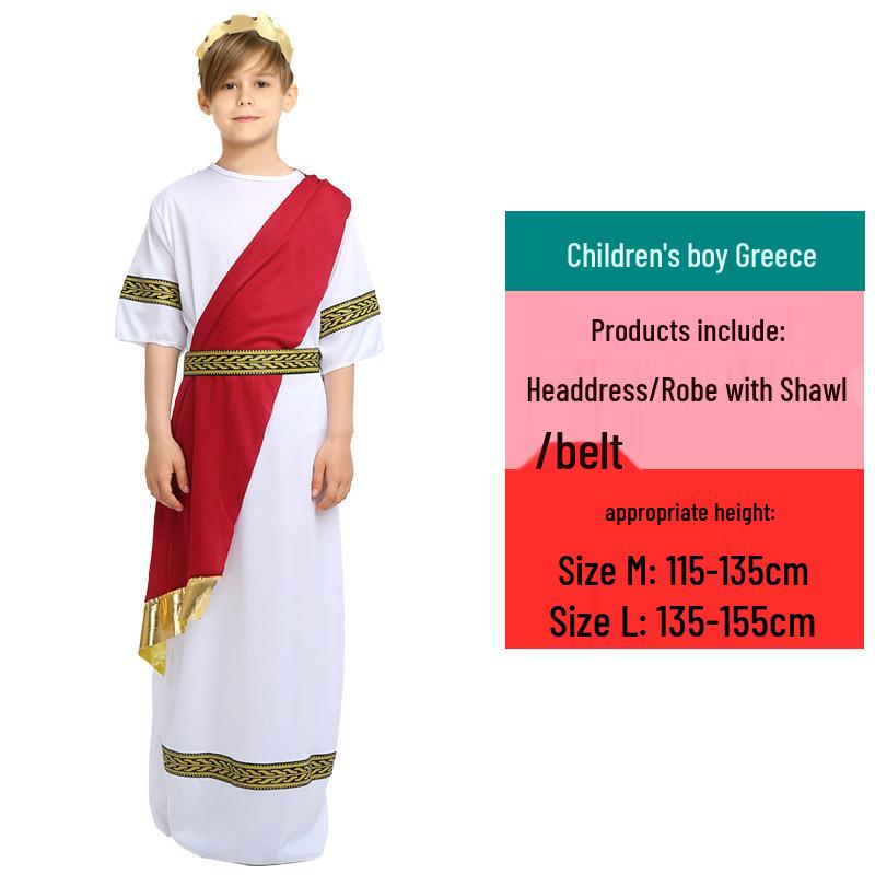Kids Ancient Greek Athena & Roman Princess Role-Play Costumes M