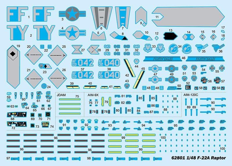 iLoveKit 1/48 Scale US Air Force F-22A Raptor Plastic Model Kit ILK62801