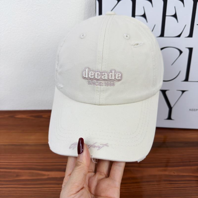 American Retro Ripped Baseball Cap Men's and Women's New Spring and Summer Soft Top Sun Hat Versatile Face Small Casual Cap