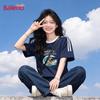 Baleno Women's Cotton Striped Graphic Tee