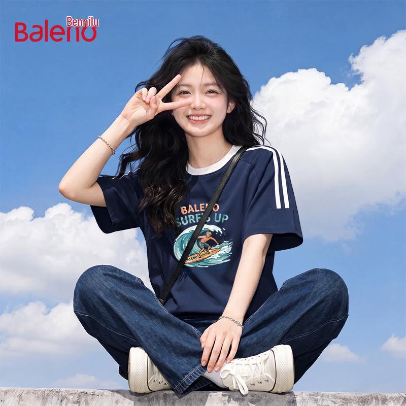 Baleno Women's Cotton Striped Graphic Tee
