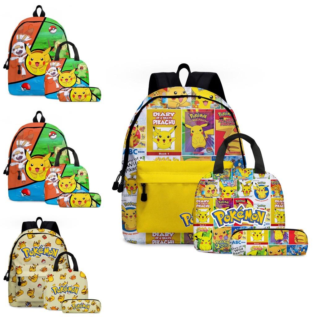 Fashionable 2024 New Print Backpack Pencil Case Lunch Bag Set For School Kids